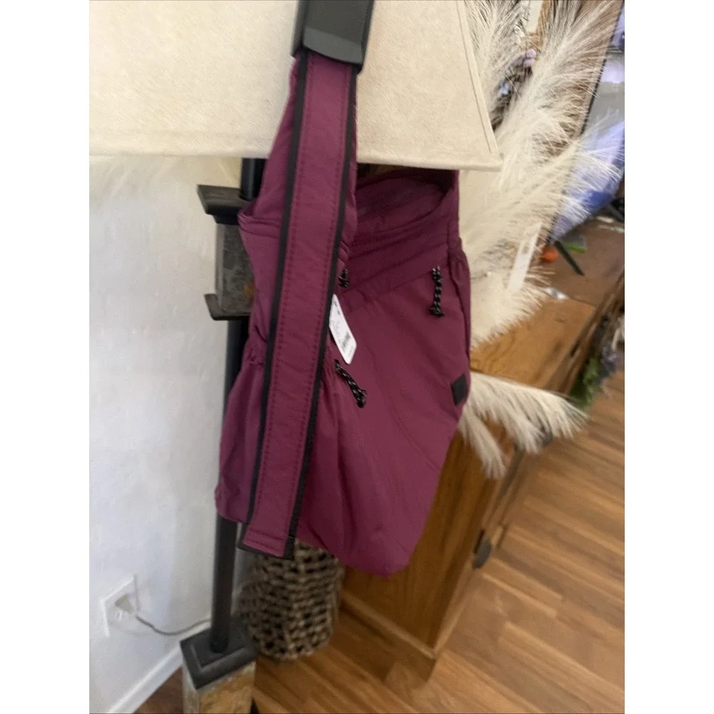 NWT Free People Checkmate Sling Carryall Bag Utility Puffer Deep Mulberry Purple
